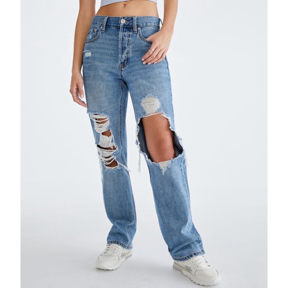 Aeropostale High-Rise Baggy Jeans Women's Size 6 Medium Blue - Picture 4 of 10